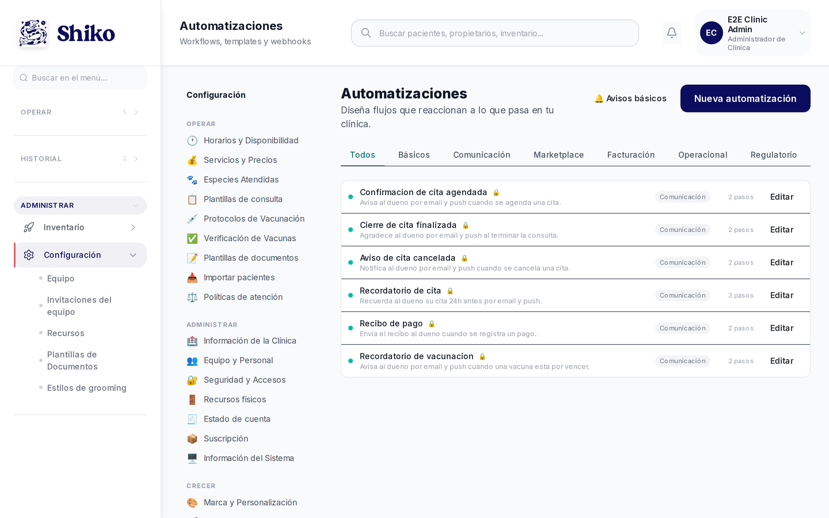 Documentos & Automatizaciones en Shiko