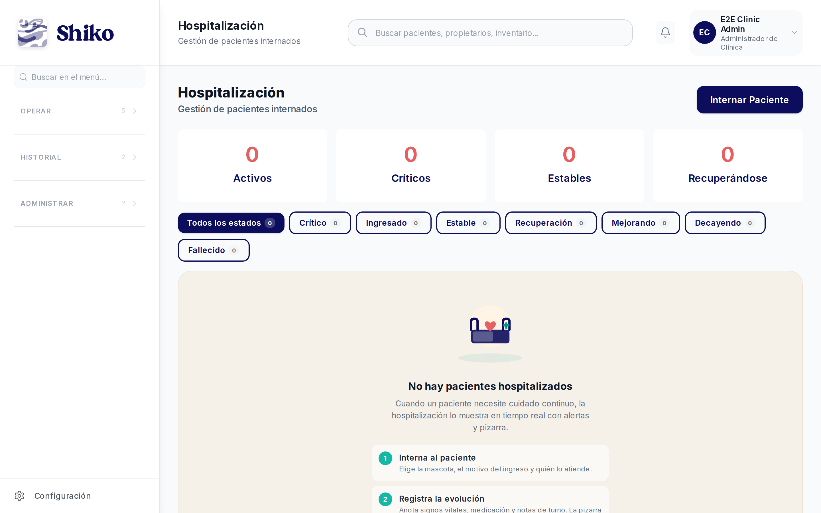 Hospitalización en Shiko